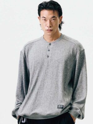 亨利領口袋棉質運動衫