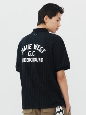 經典條紋字母款Polo衫